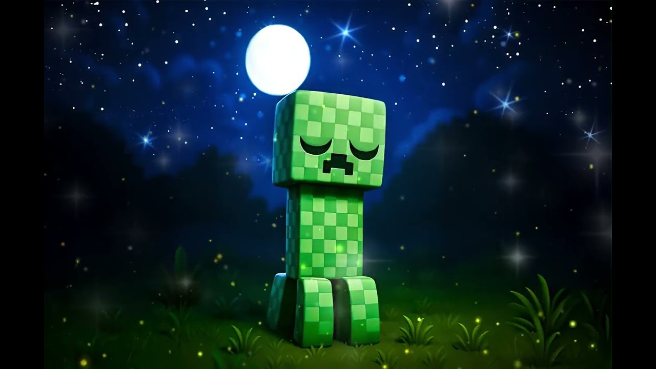 Sleep Like a Creeper | Calm Night Visuals with Soft Music for Minecraft Fans