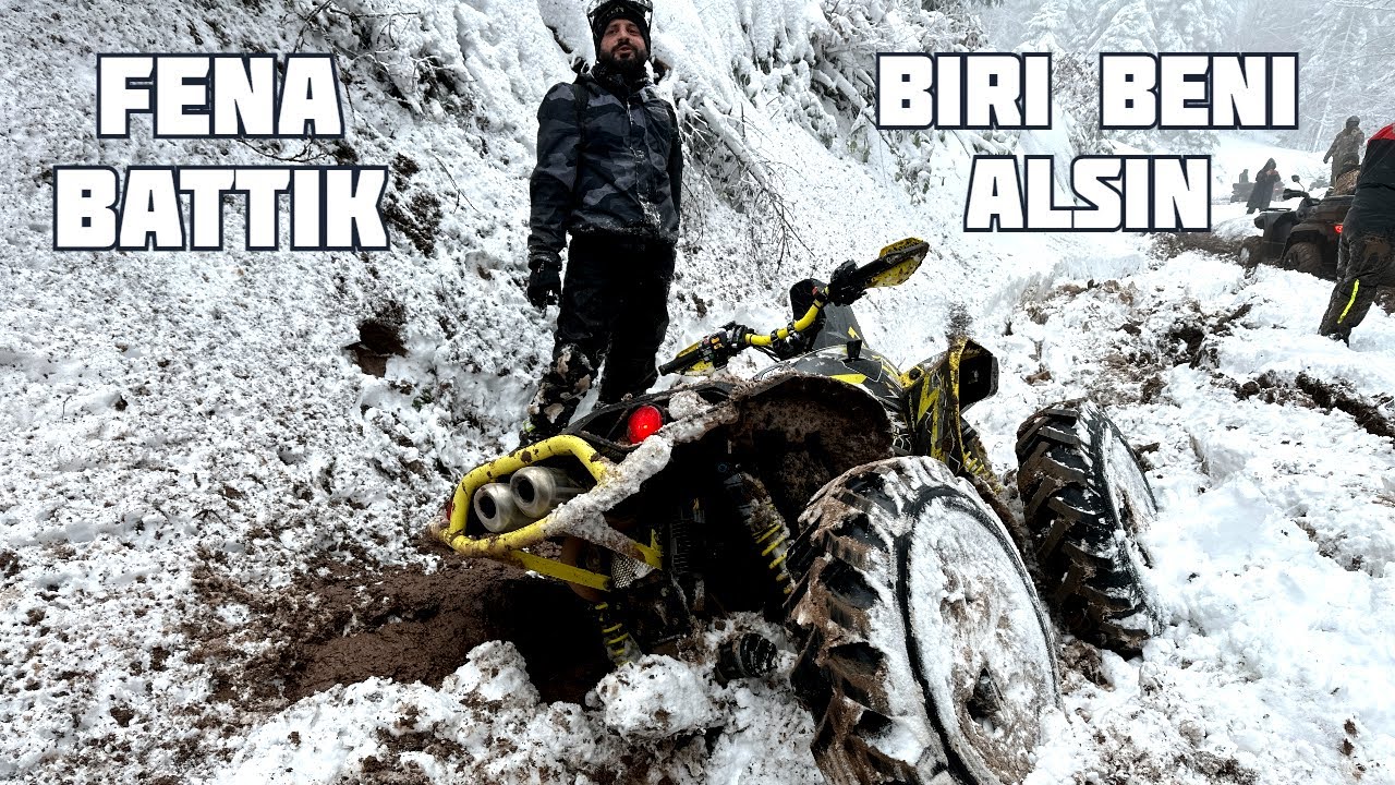 BATAN BATANA KARLA ZORLU MÜCADELE -  ATV KARDA OFF ROAD - CANAM 1000 - CFMOTO 1000 - POLARIS 1000