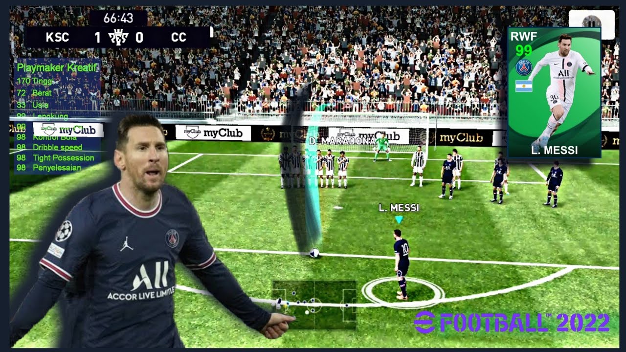 REVIEW MESSI POTW PLAYMAKER KREATIF RATING 99 PES 2021 MOBILE - SPESIALIS DIPPING SHOOT