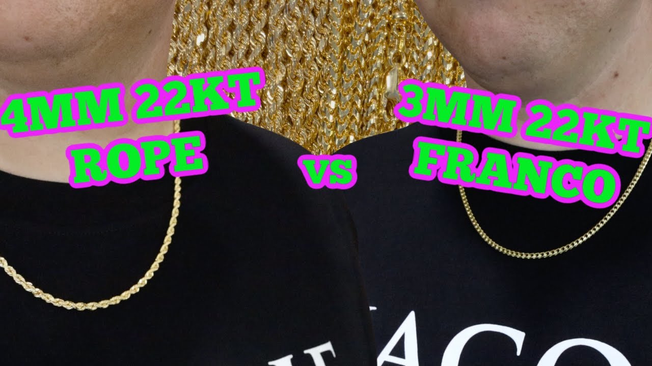 Subtle 22KT FLEX has a ton of VALUE! 4MM Rope vs 3mm Franco review