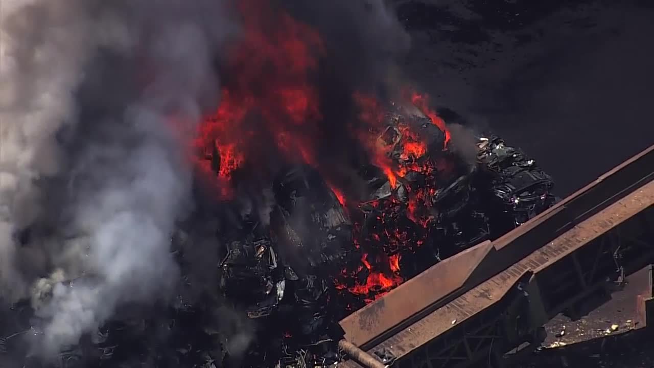 Scrapyard fire near MCO