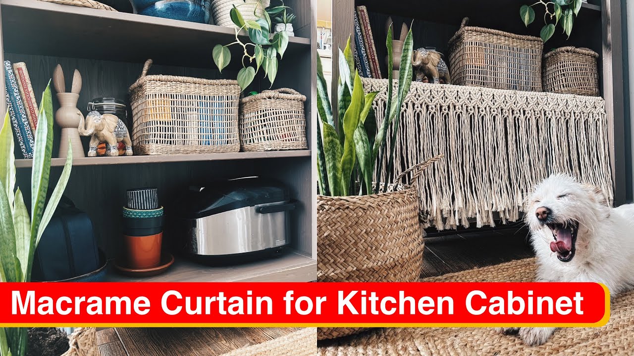 DIY: Tutorial Macrame Curtain for Kitchen Cabinet