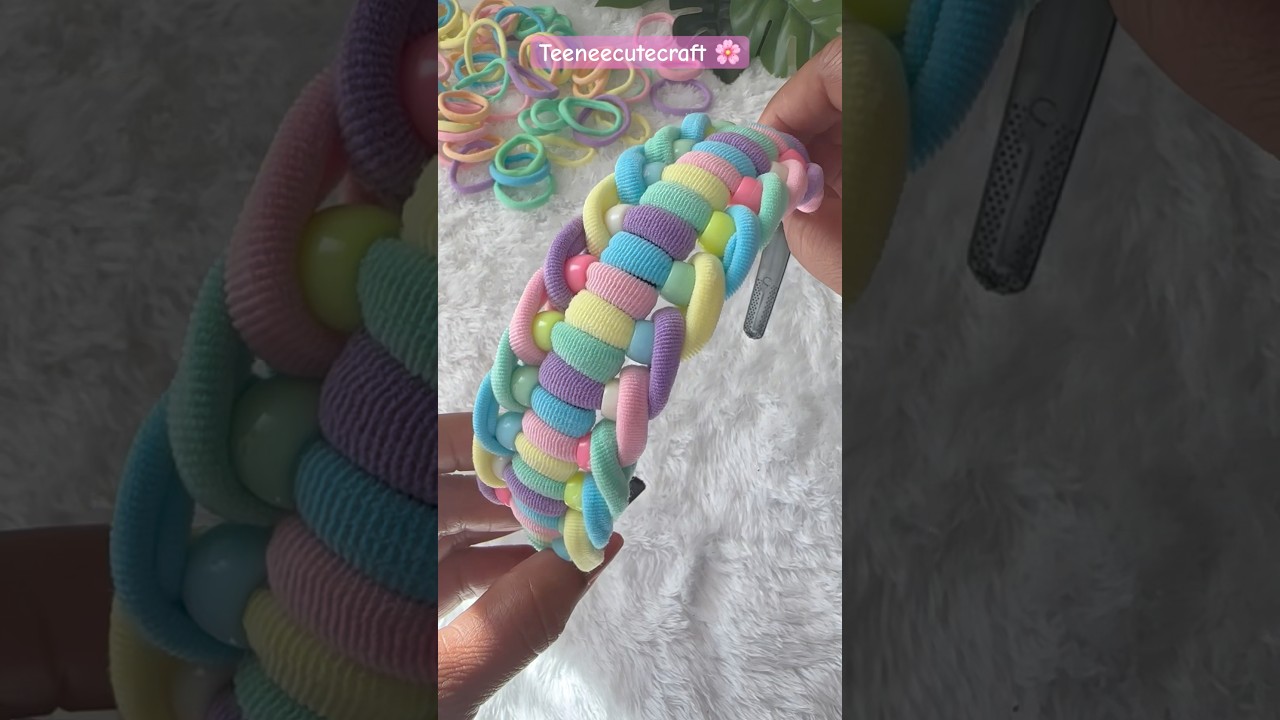 New Trending hairband Craft Ideas #viral #wonder #cute #elasticband #rainbow #shorts #trythis #diy