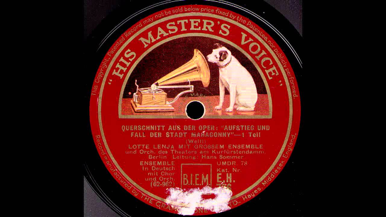 Aufstieg und Fall der Stadt Mahagonny (Querschnitt) / Lotte Lenya mit gro&szlig;em Ensemble