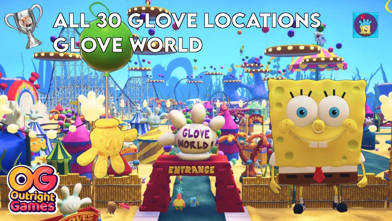 Spongebob The Patrick Star Game - Glove World Grap, Locations of all 30 Gloves