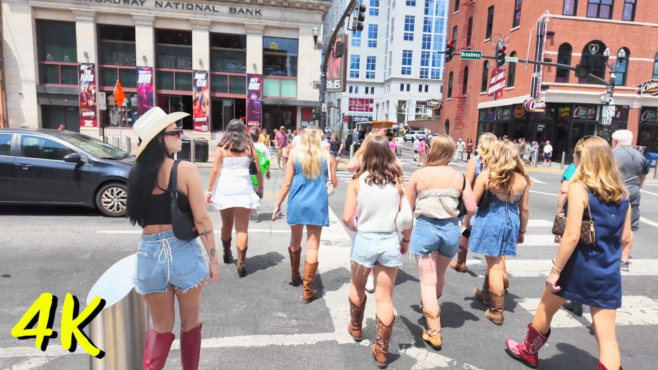 🎶 Saturday Walk on Broadway | Nashville TN 4K Walking Tour