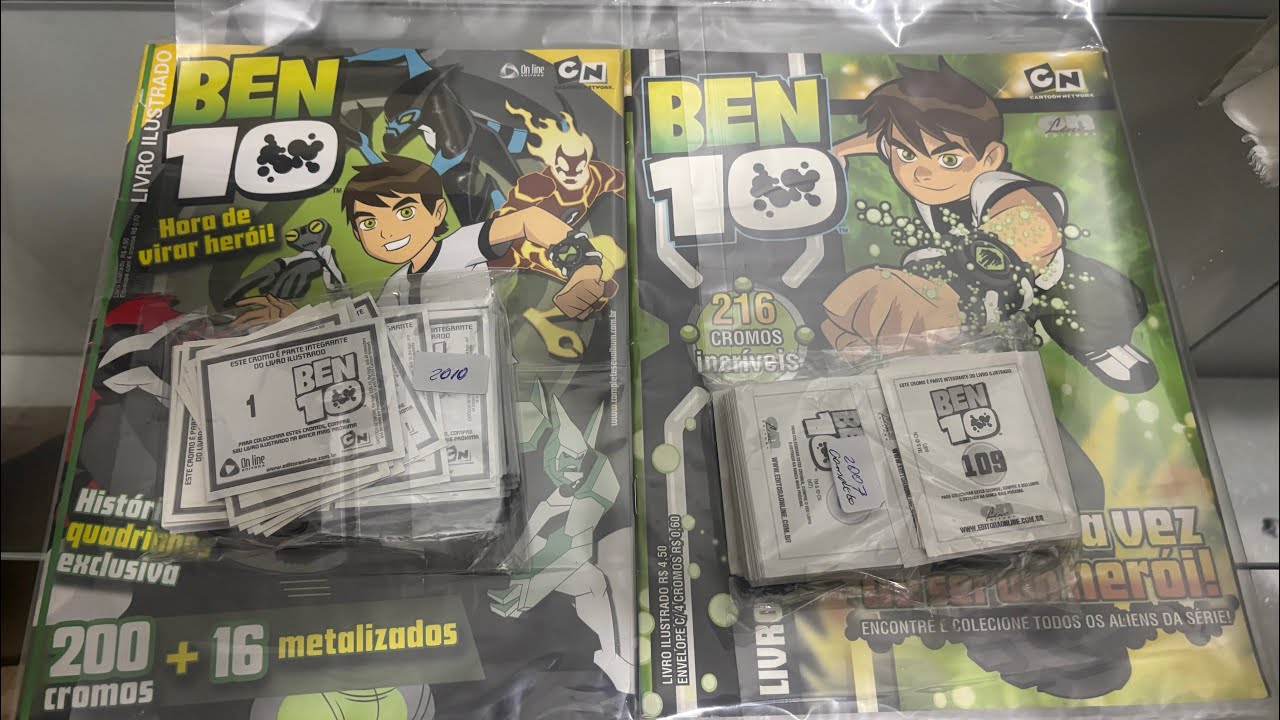 Álbuns do Ben 10 de 2007 e 2010 com todas as figurinhas para completar 👽🛸#ben10