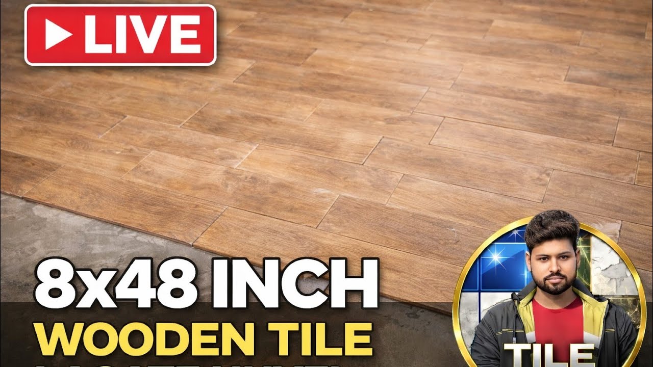 8x48 Wooden Tile Installation Live | Step by StepMohammad Ali tile and marble is live!