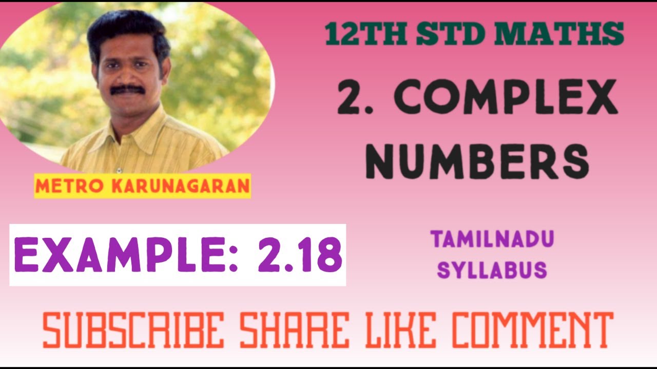 12th Std Maths Example 2.18 Given z= 3+2i represent the complex numbers z, ix, z+iz in argand plane