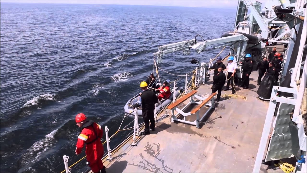 HMCS Winnipeg - Man Overboard  and Recovery Drill