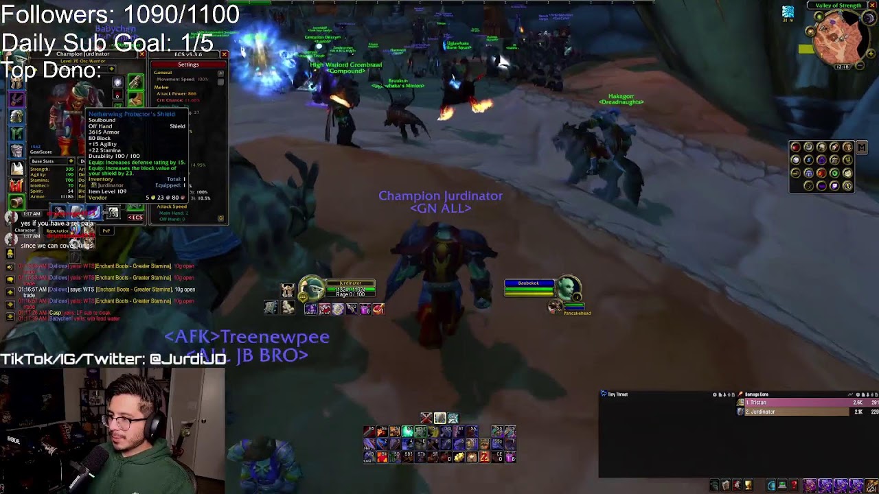 🚨TBC Best Prot Pal / Prot War PoV🚨Gearing Prot Paladin and Warrior for Raids🚨NIGHTSLAYER HORDE🚨