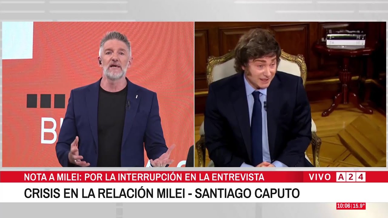 📢 NOTA A JAVIER MILEI: LA INTERRUPCIÓN EN LA ENTREVISTA DE SU ASESOR SANTIAGO CAPUTO