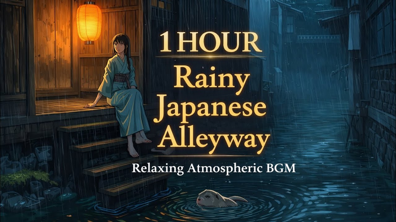 1 Hour Rainy Alley in Japan ☔ | Study / Relax / Sleep BGM作業・勉強用