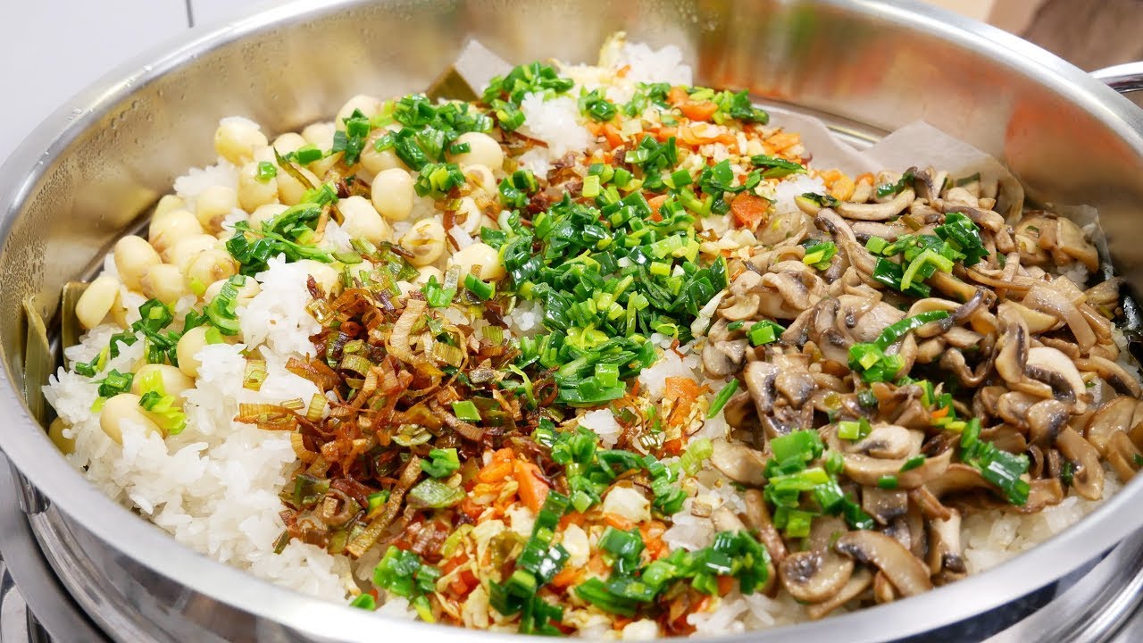 XÔI MẶN, XÔI CHAY Bí quyết nấu Cấp Tốc Xôi mặn Thập cẩm Chay dẻo mềm ngon tuyệt vời by Vanh Khuyen