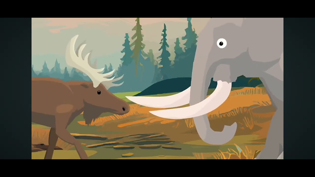 African elephant vs Moose #animals #animation #elephant