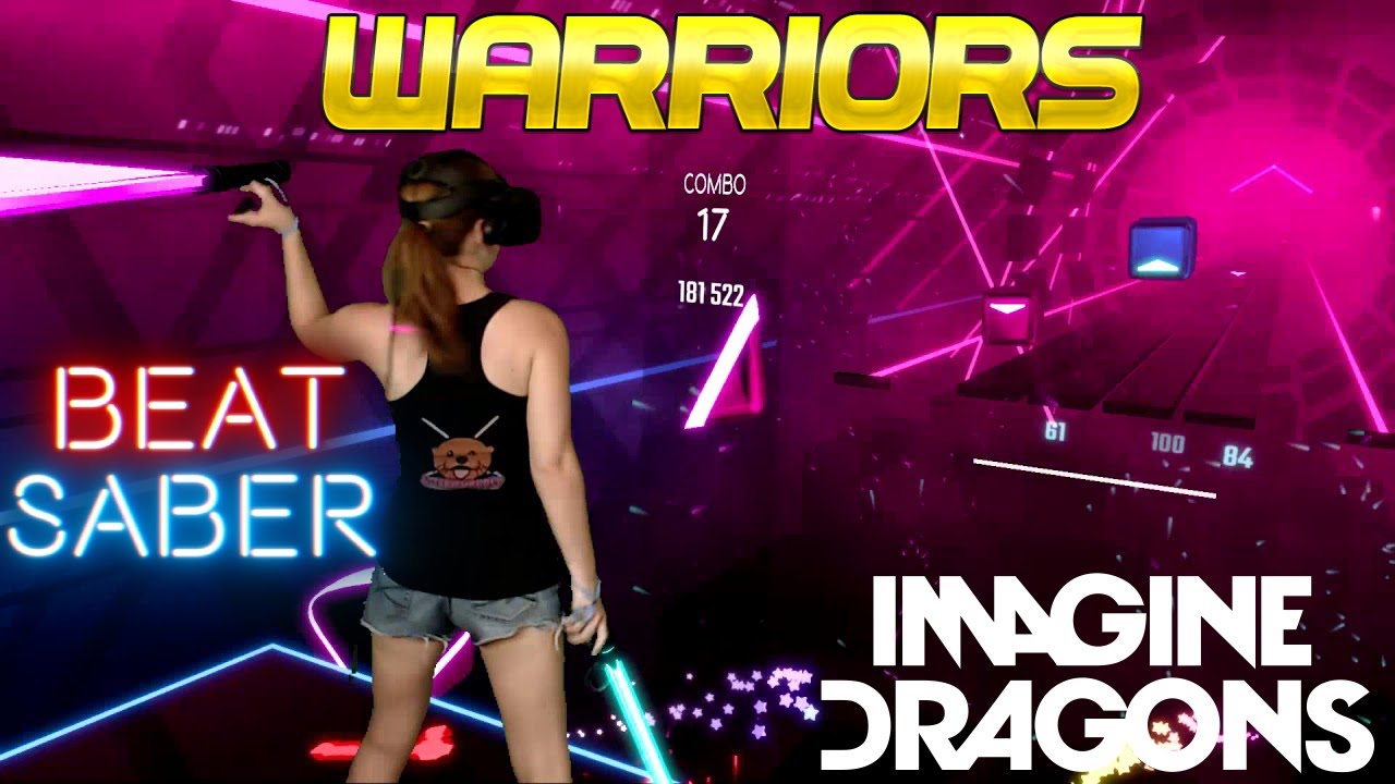Beat Saber || Warriors - Imagine Dragons Music Pack (Expert+) First Attempt || Mixed Reality