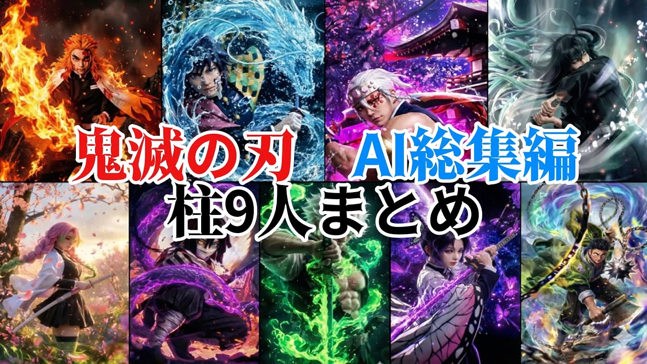 AI実写柱9人総集編　#anime #鬼滅の刃 #demonslayer #ai