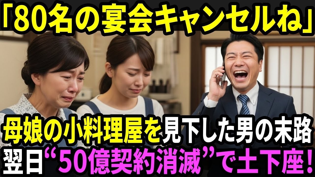「こんなボロ店で忘年会？無理無理。全部キャンセルで」小料理屋を侮辱した男の末路──翌日“50億円契約破棄”で業界が凍りつく