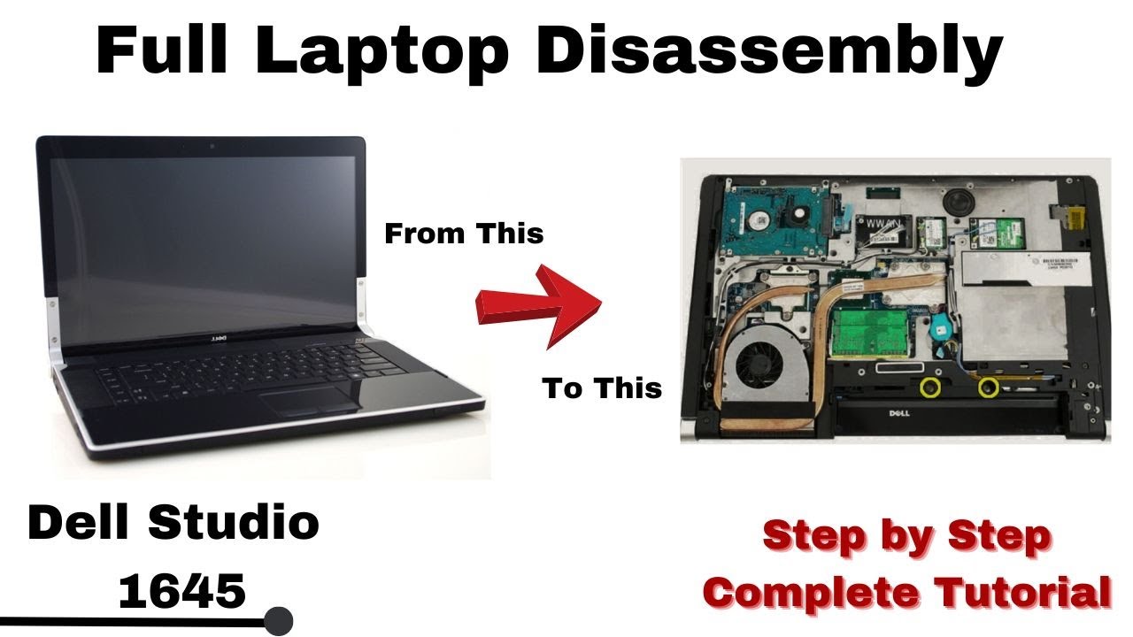 DELL STUDIO XPS 1645 take apart video, disassemble, how to open disassembly