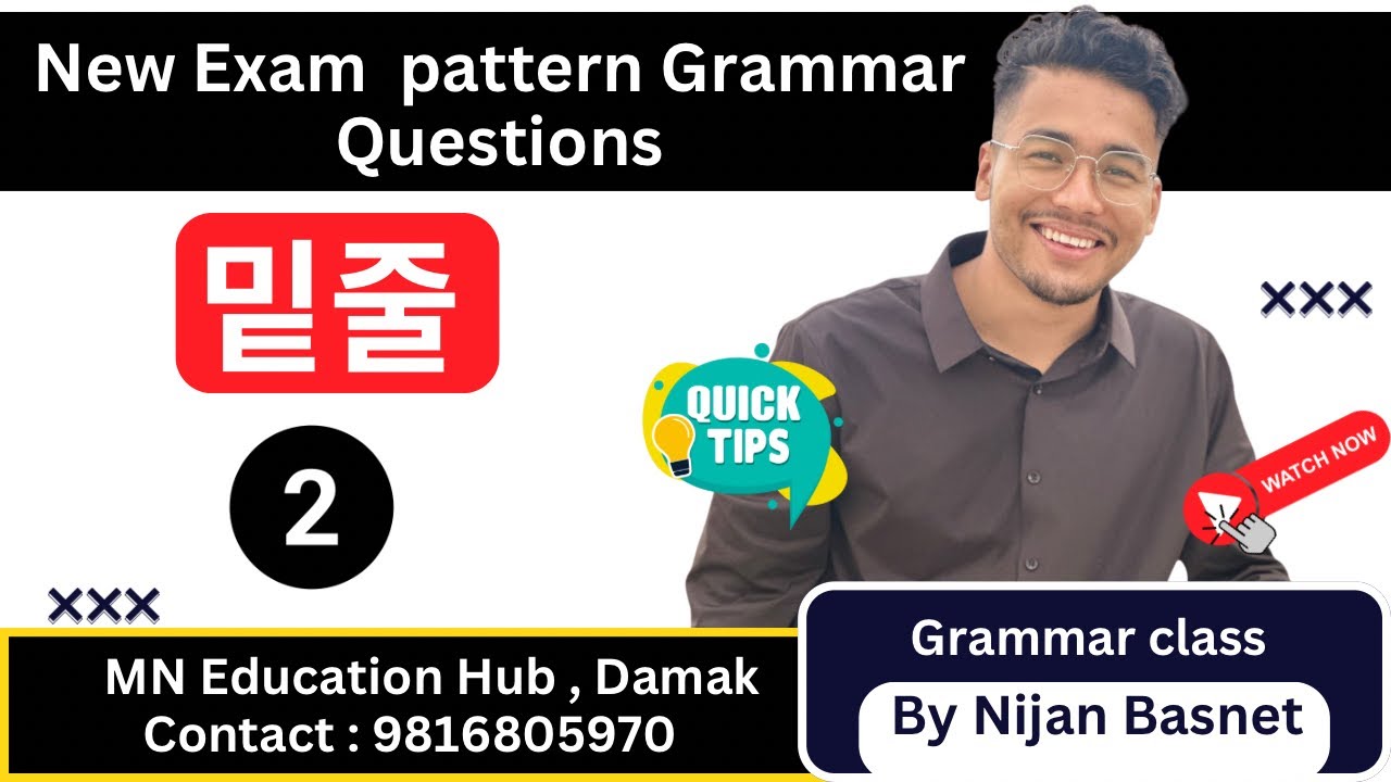 New exam pattern grammar question , Learn Korean With Nijan is live!