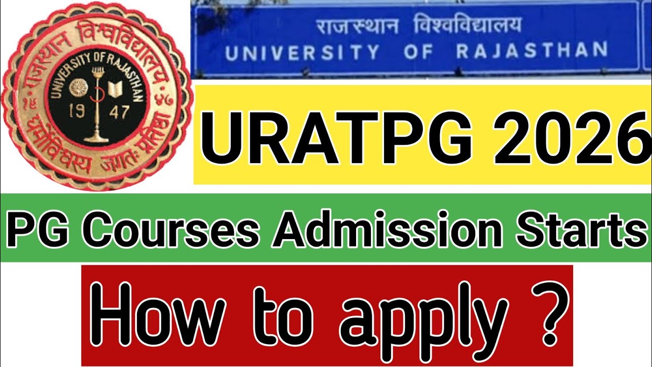 Rajasthan University PG Admission 2026 |URATPG 2026 University of Rajasthan PG Course Admission 2026