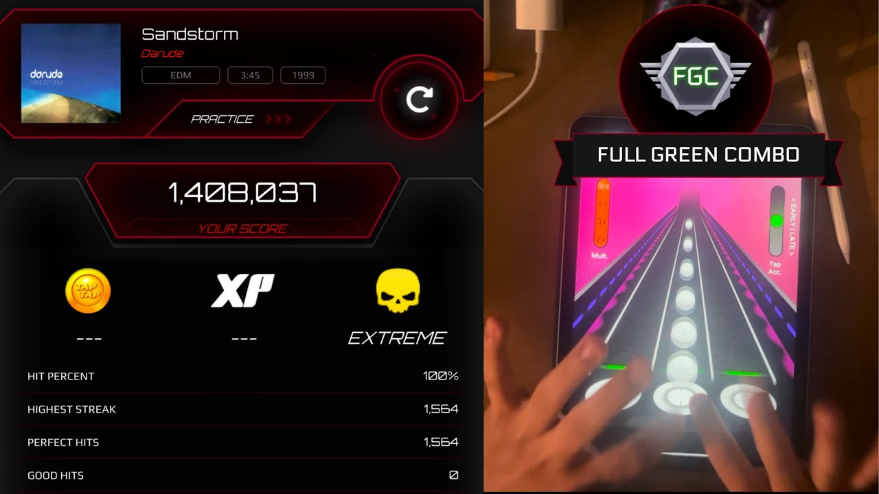 [Tap Tap Reloaded] Sandstorm (Extreme) - Full Green Combo 1,408,037