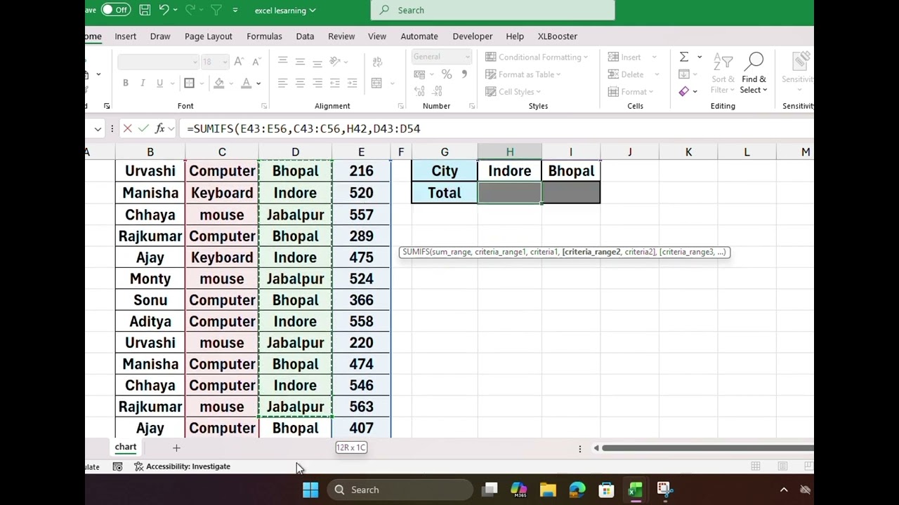 Excel Tutorial , Excel Learning series In Hindi Useful Function for interview 