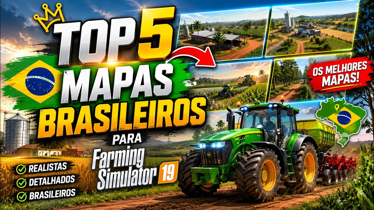 Top 5 MELHORES mapas BRASILEIROS para Farming Simulator 19
