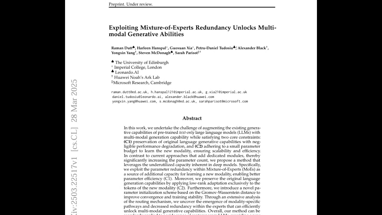 Exploiting Mixture-of-Experts Redundancy Unlocks Multimodal Generative Abilities