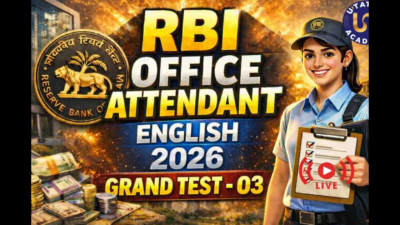 RBI OFFICE ATTENDANT  ENGLISH LIVE BY TEJASWI MAM
