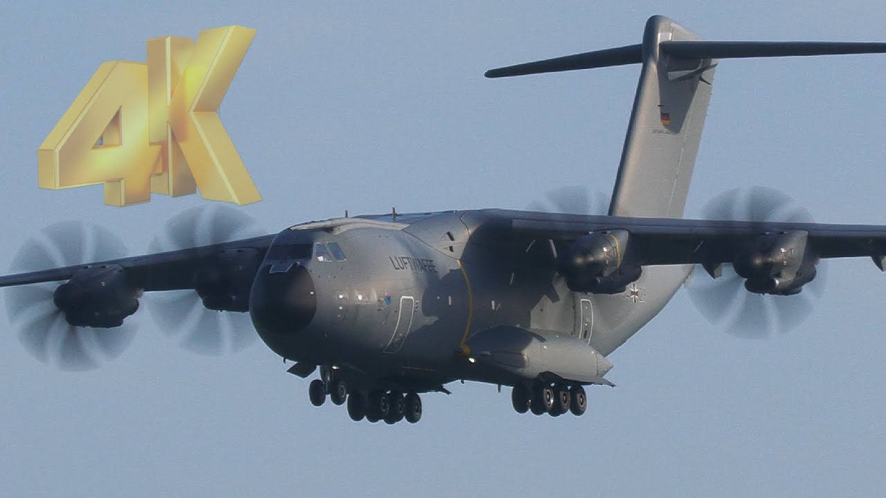 [4K]ドイツ空軍/Luftwaffe A400M輸送機着陸 JASDF 百里基地