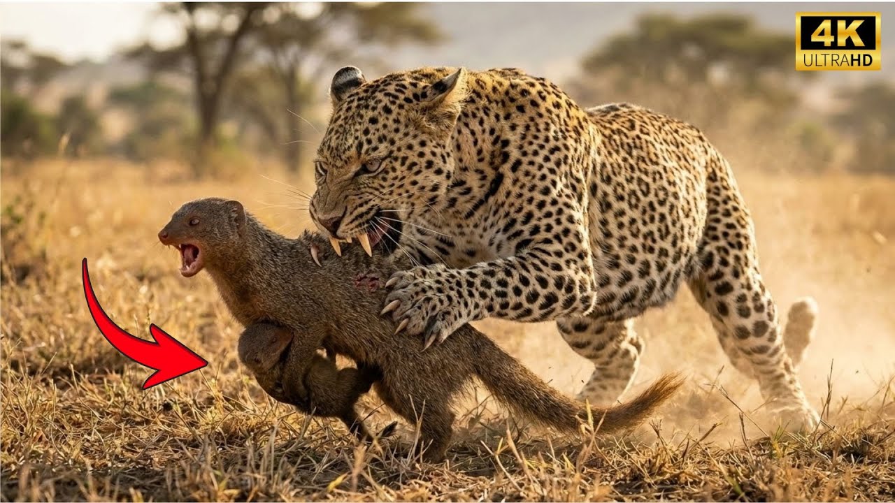 Mother Mongoose&rsquo;s DEADLY Sacrifice to Save Her Baby from Leopard Attack
