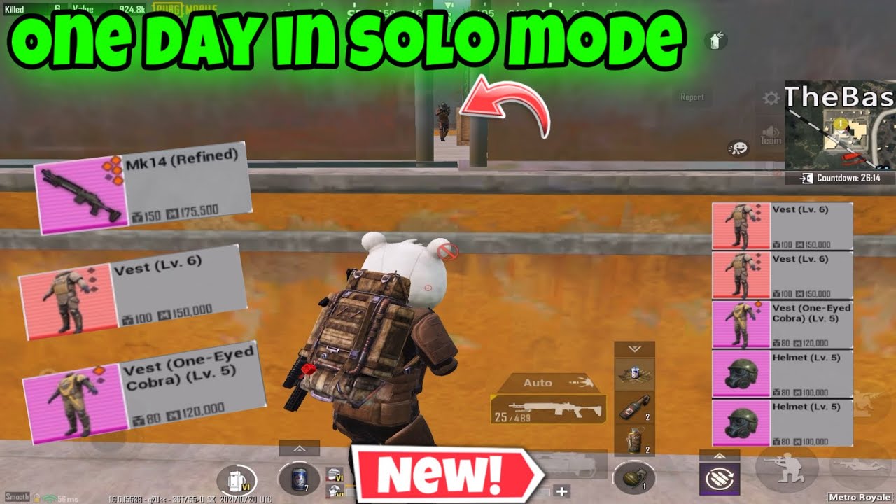 Metro Royala One Day in Solo Mode / PUBG METRO ROYALE CHAPTER 4
