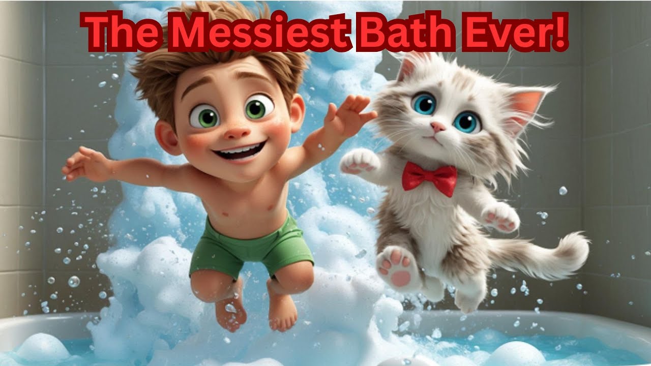 Oscar and Toby in the Noisy Bath 🛁 Funny Bath Time Song for Kids | MimozaToonsKids