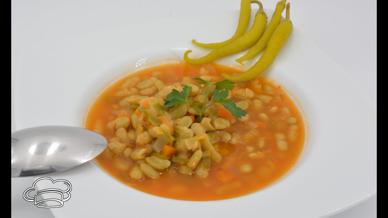 Estofado de alubias verdinas con verduras para vegetarianos