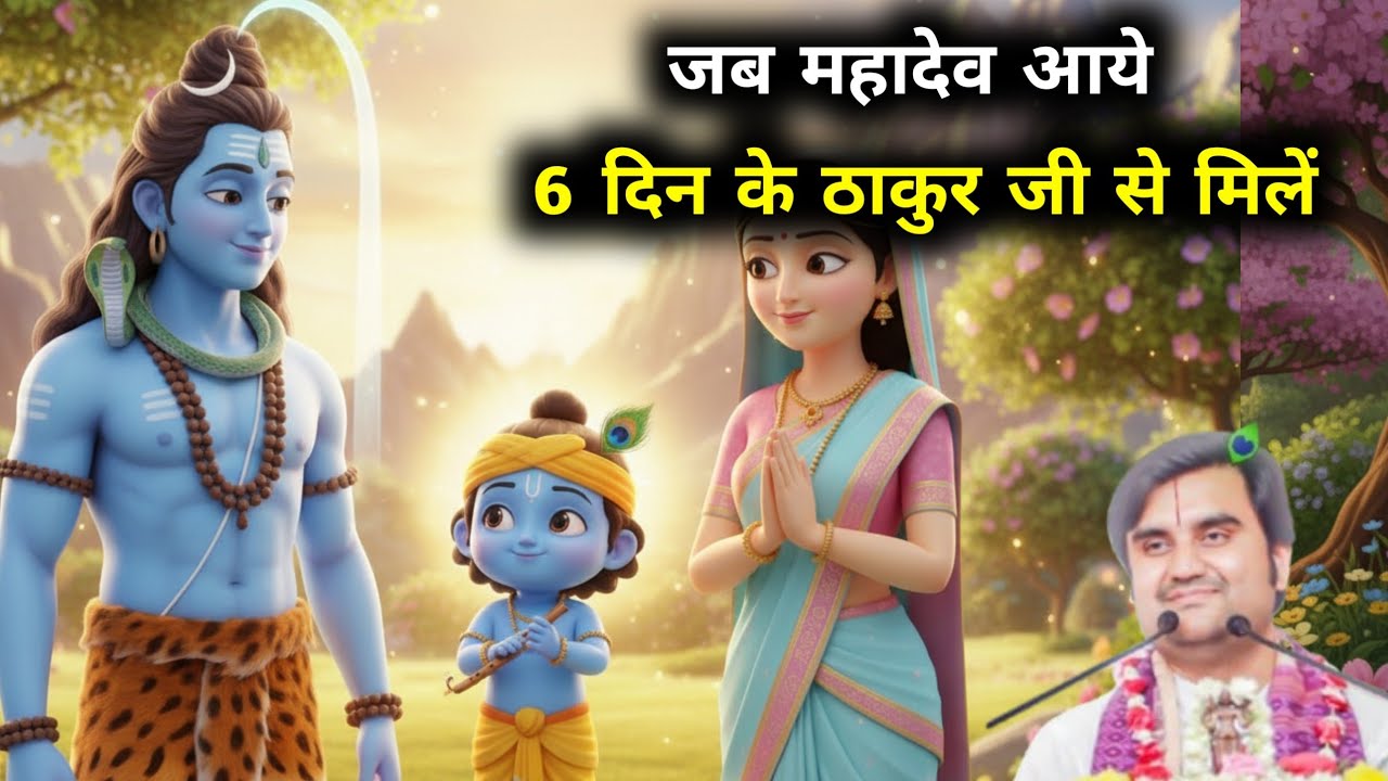 jab Mahadev aaye Thakur ji se milne  ll जब महादेव ठाकुर जी से मिलने आये @BhaktiPath #krishnaleela 