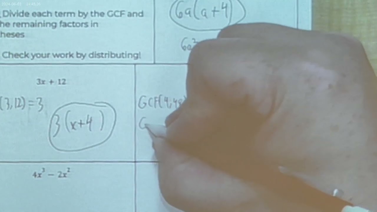 Algebra 5.2 Extract GCF From Polynomial