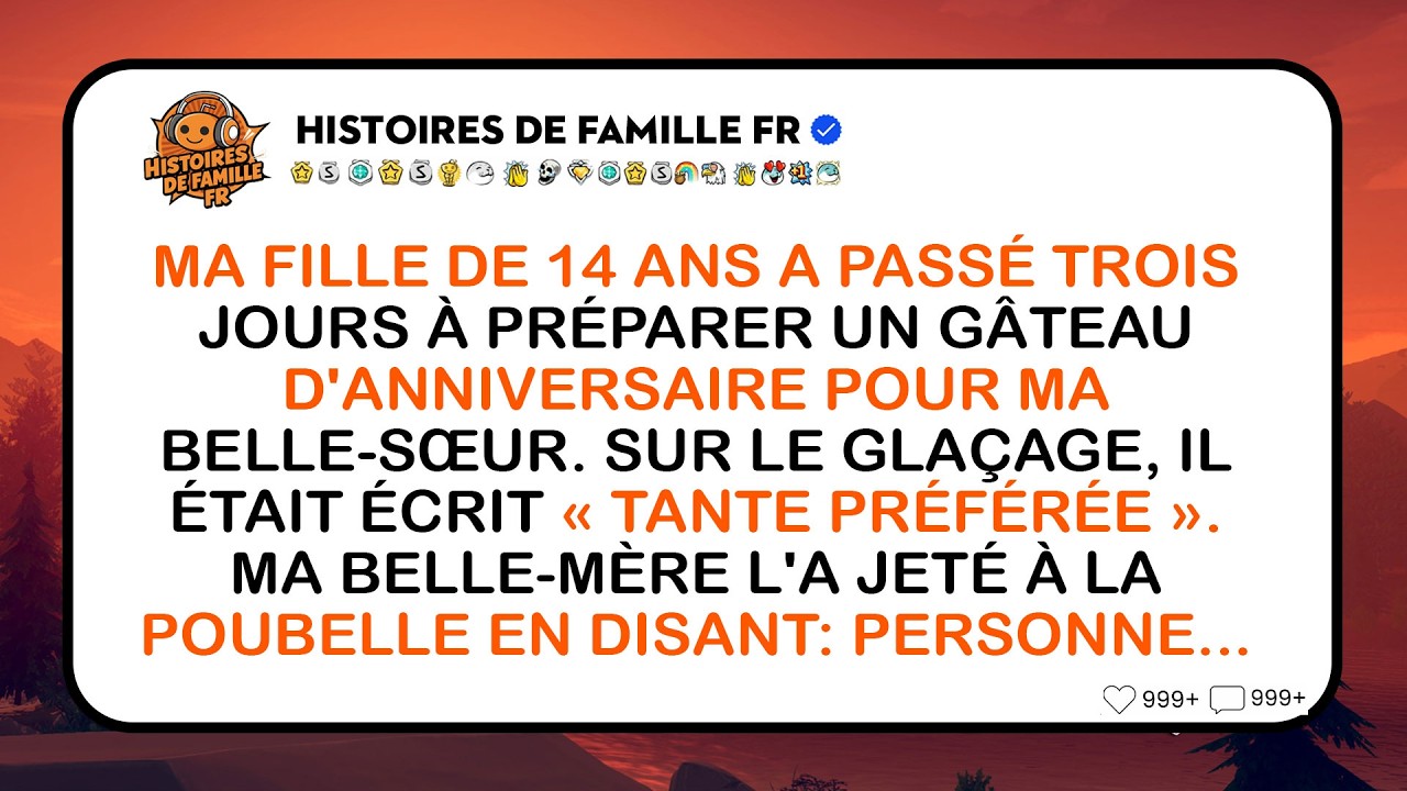 Mon Fils De 14 Ans A Passé Trois Jours À Faire Un Gâteau D'anniversaire. Ma Belle-mère L'a Jeté...