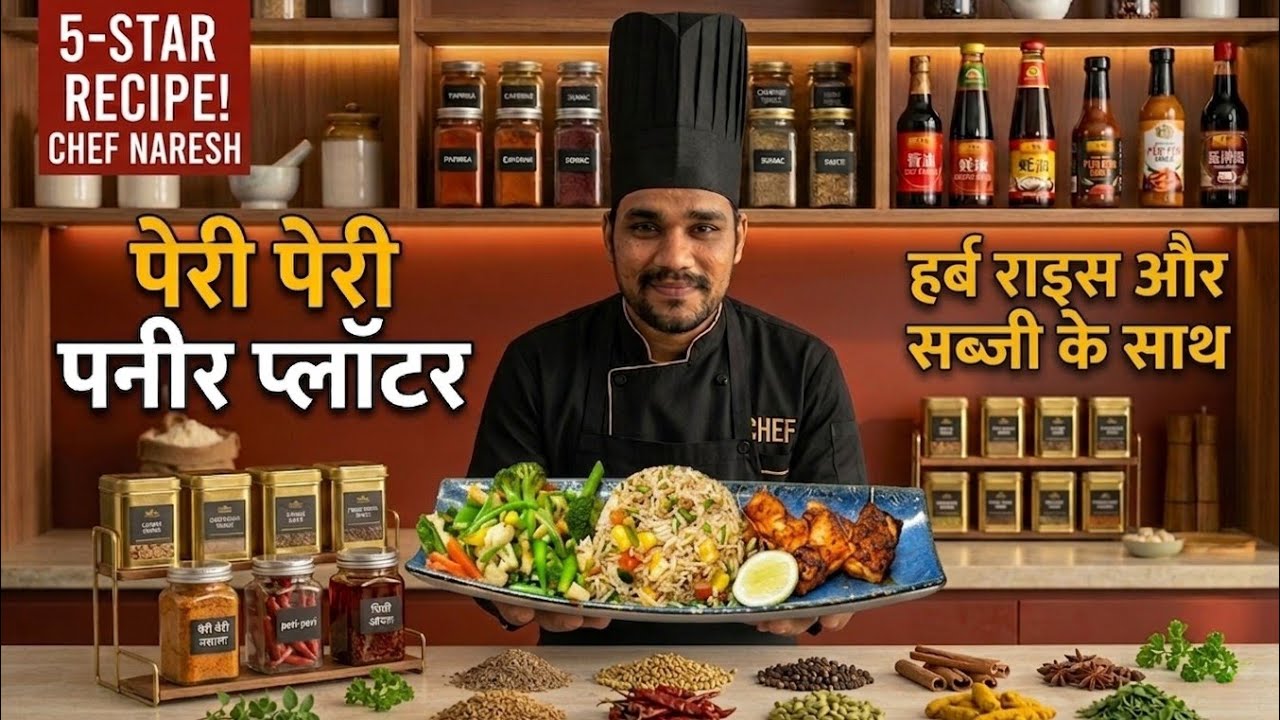 Restaurant Style Peri Peri Paneer Platter with Herb Rice Recipe#cooking #viral 