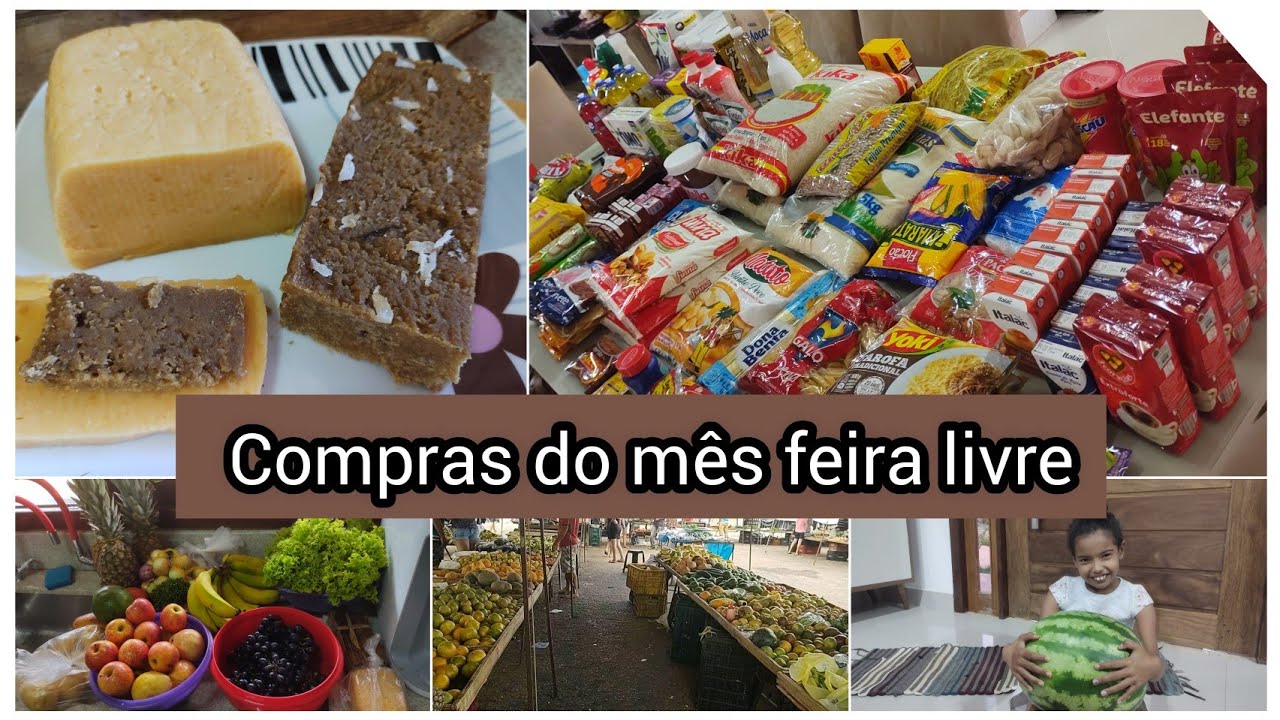 Compras do m&ecirc;s//feira livre// requeij&atilde;o de corte // vlog do dia 🤩