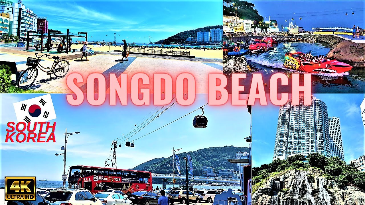 Songdo Beach Busan South Korea  (송도해수욕장  과 부산 송도해수욕장 케이블카가)