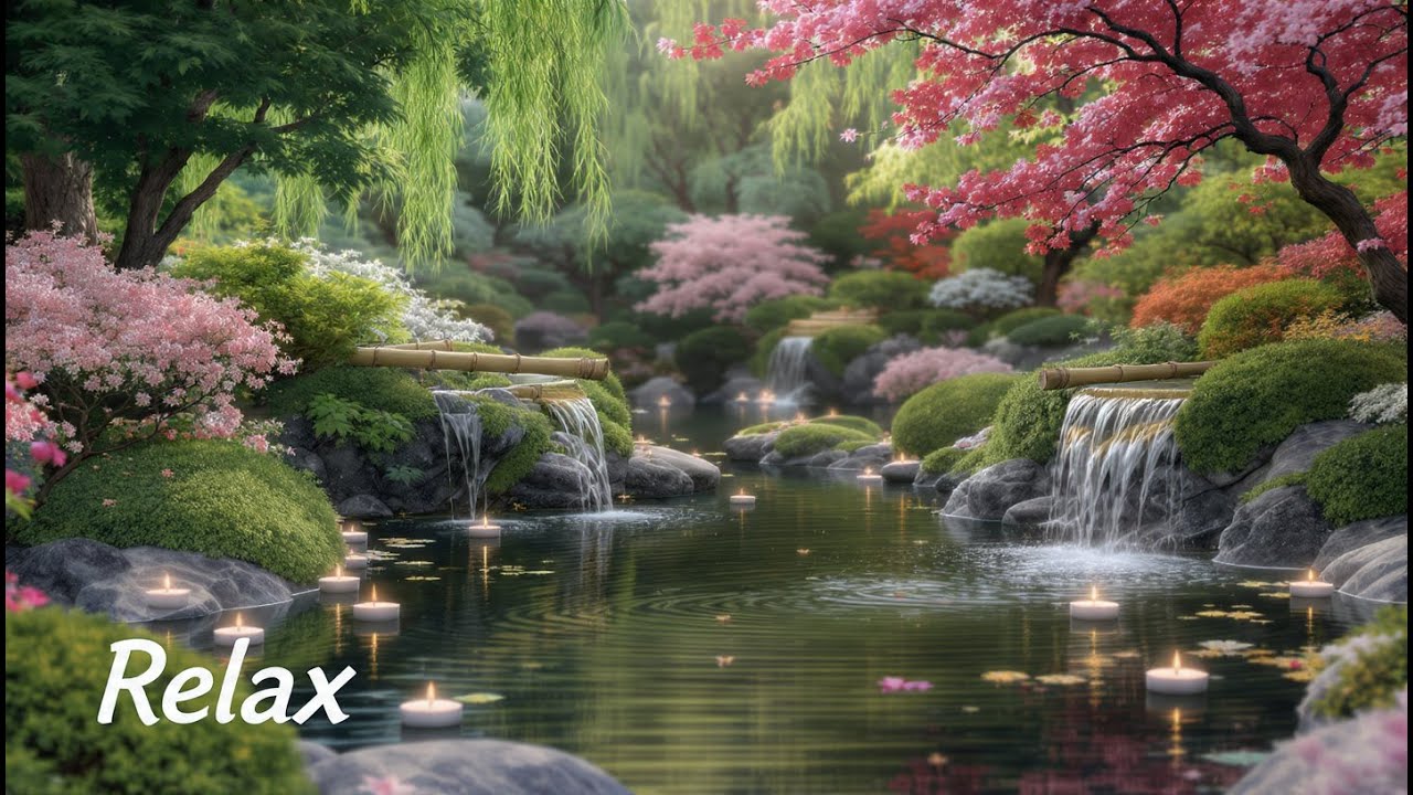 Deep Relaxation Night Ambience with Natural Flowing Water Sounds | Live Stream