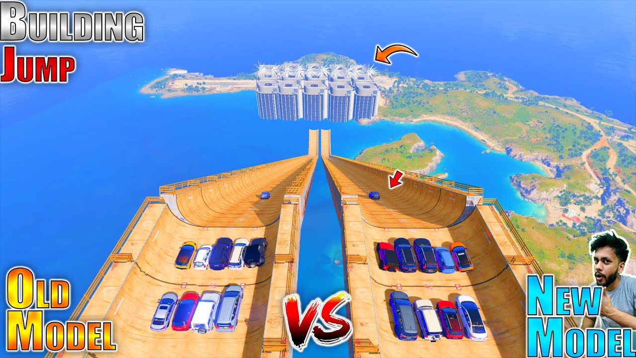 Old Indian Cars Vs New Indian Cars Building Jump Challenge GTA 5