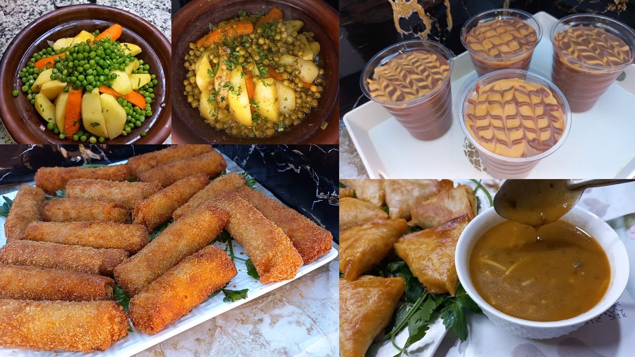 فطور رمضان كامل 😍 أسهل حريرة +سر بنة طاجين  + سيكار مقرمش  تحلية شيكولاتة