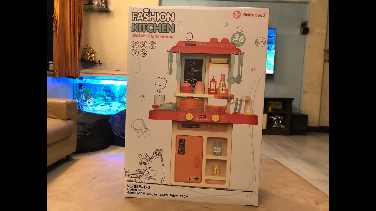 | Unboxing Fashion Kitchen for Kids | Water Light Sound | Easy to Assemble Kitchen Set |