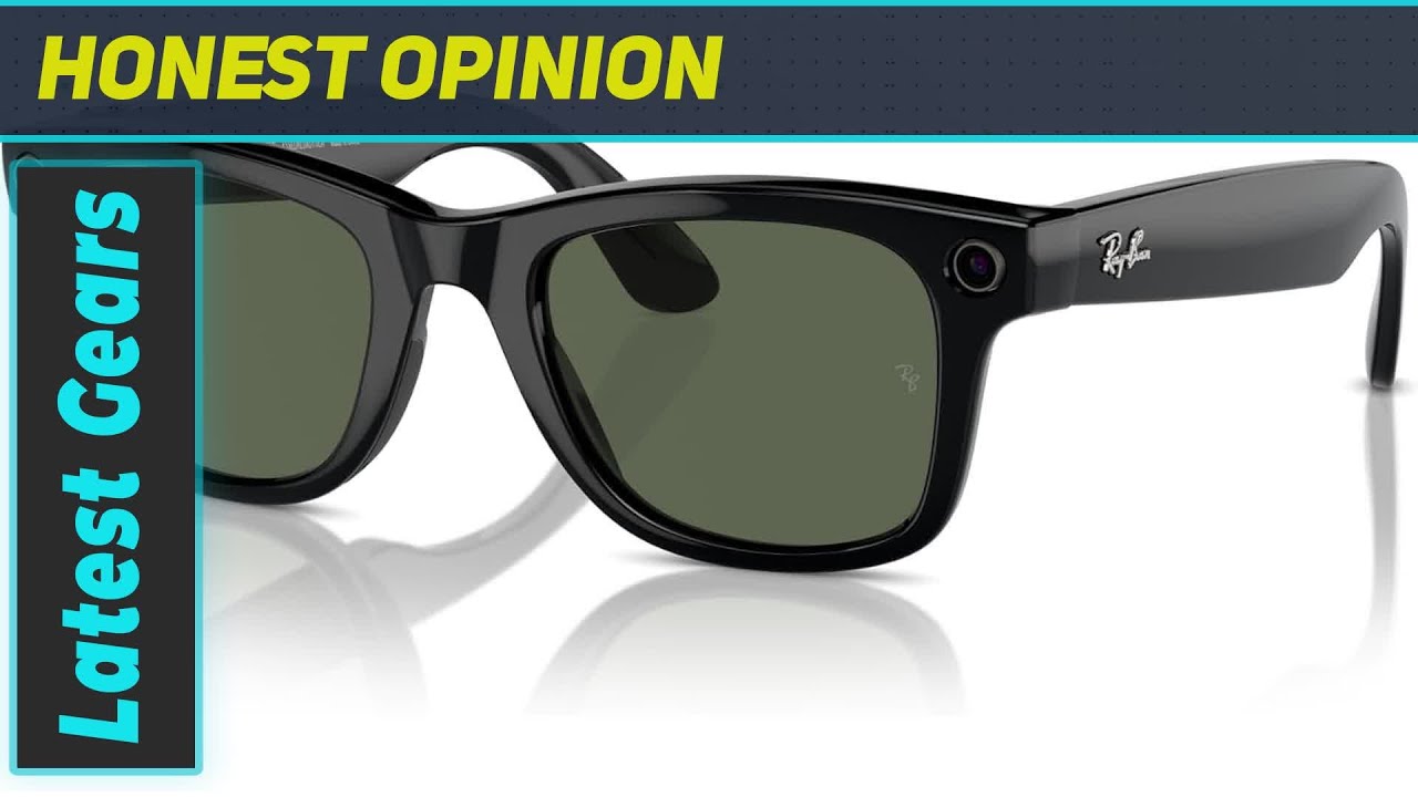 Meta Ray-Ban Wayfarer (Standard) Smart Glasses - Shiny Black, G15 Green