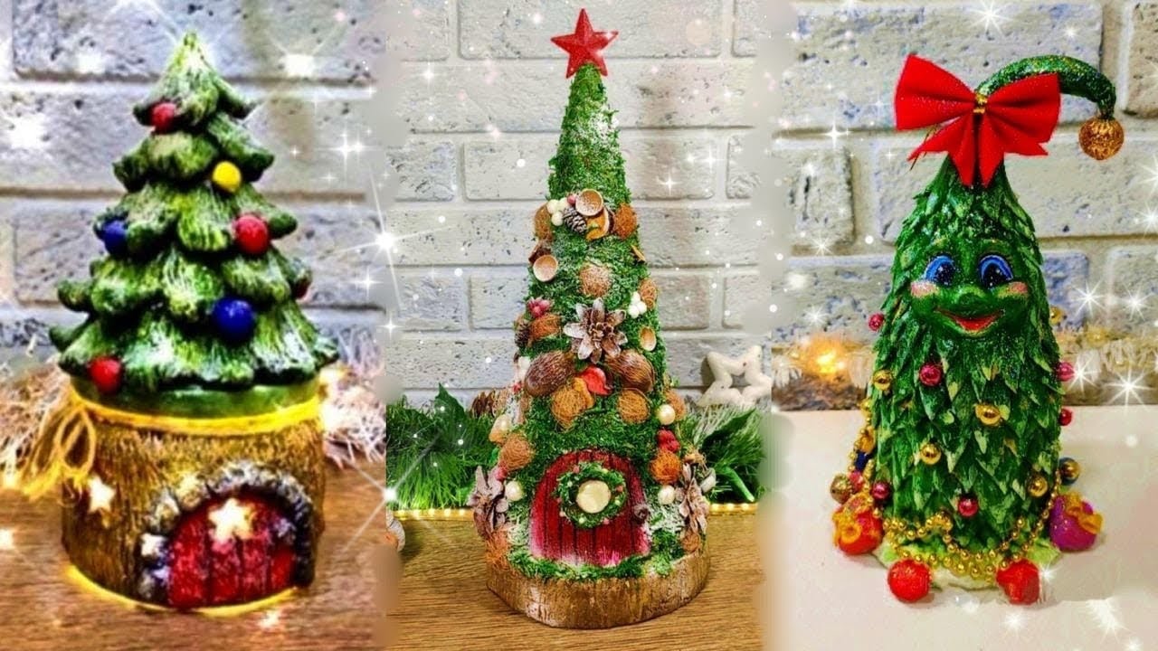 CHRISTMAS tree crafts. CHRISTMAS decorations. DIY. Как сделать ЁЛКУ своими руками. 3 ИДЕИ.