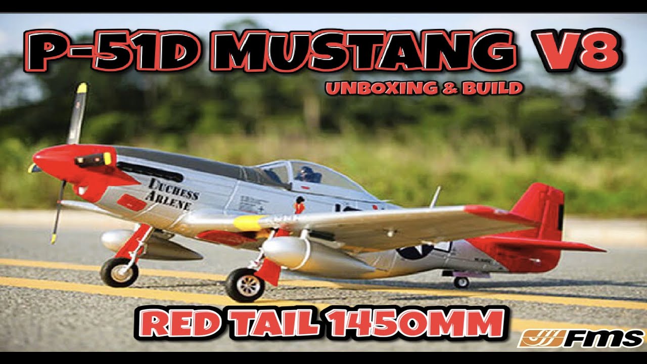 Обзор WOW FMS P51D MUSTANG RED TAIL V8 WAR BIRD 1450MM
