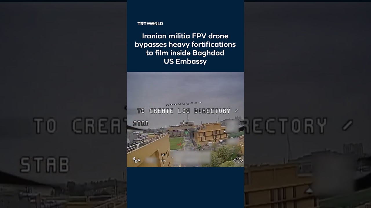Iranian militia FPV drone bypasses heavy fortifications to film inside Baghdad US Embassy