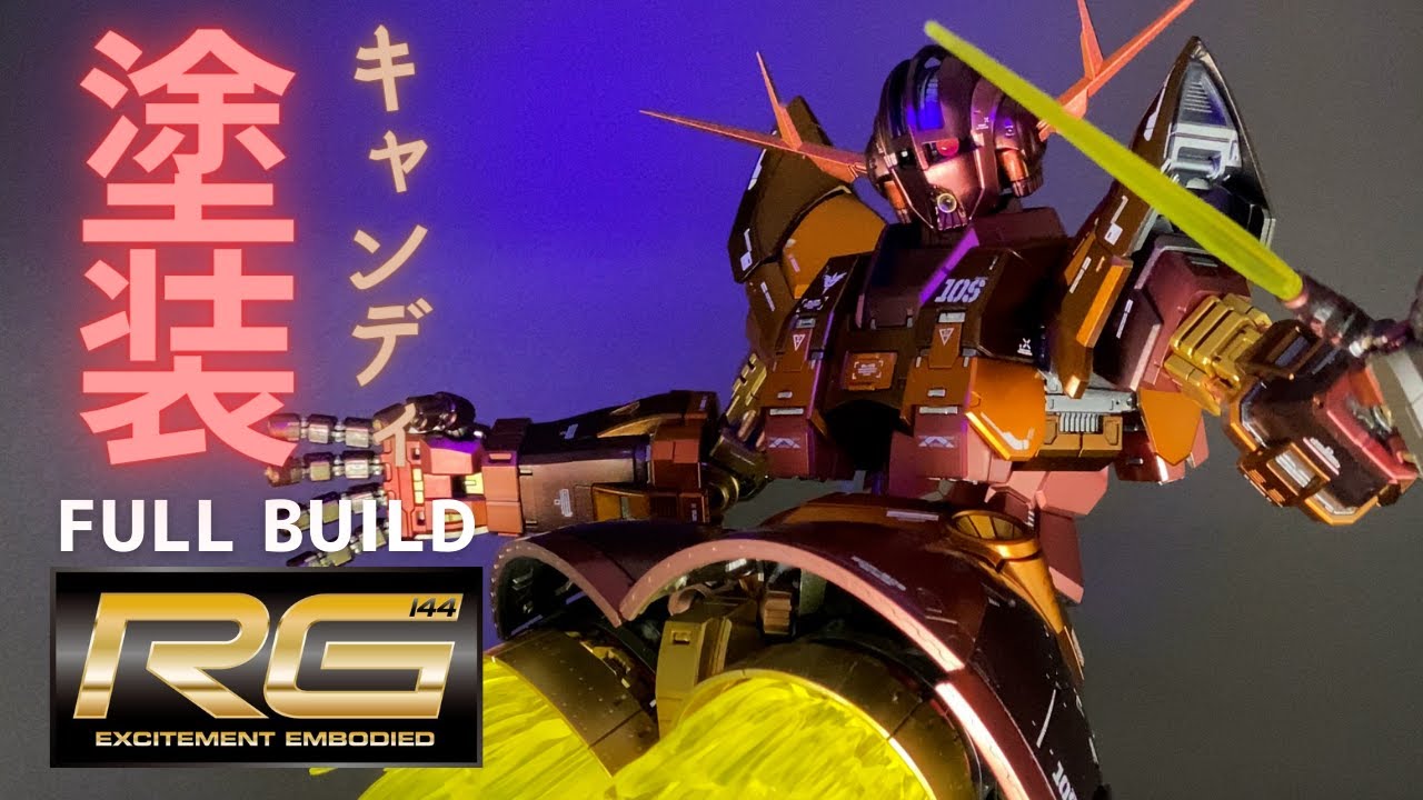 【ガンプラ全塗装】RGジオングをキャンディ塗装！シャアカラーは裏切らない！赤テカで超絶かっこよくなった！！【Re:Candy Painting】